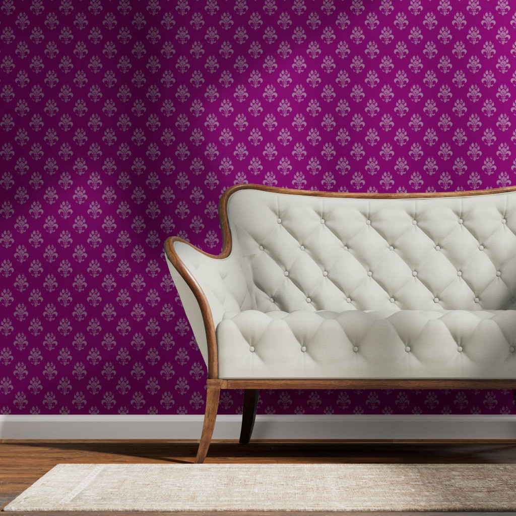 Wallpaper — Pink on pink, silver metallic